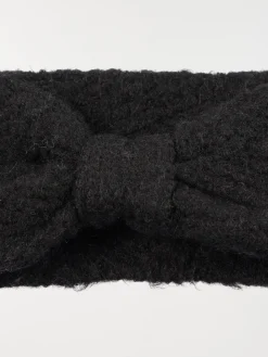 Headband maille tricot noir femme