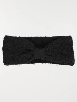 Headband maille tricot noir femme