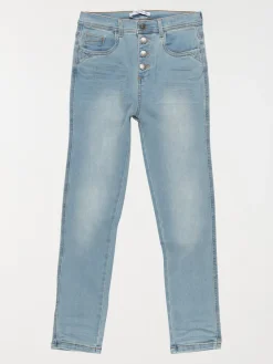Jean bleached boutonné fille (XXS-M)