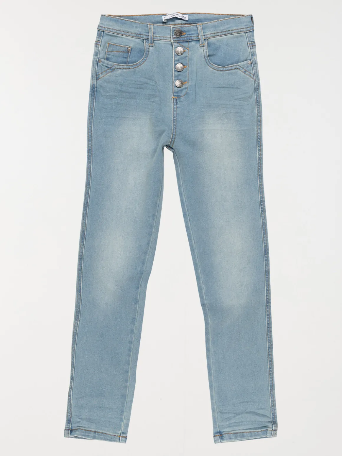 Jean bleached boutonné fille (XXS-M)
