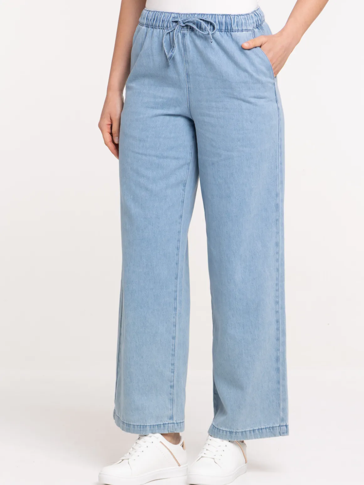 Jean femme wide leg double stone