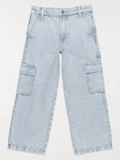 Jean fille wide leg cargo (3-12A)