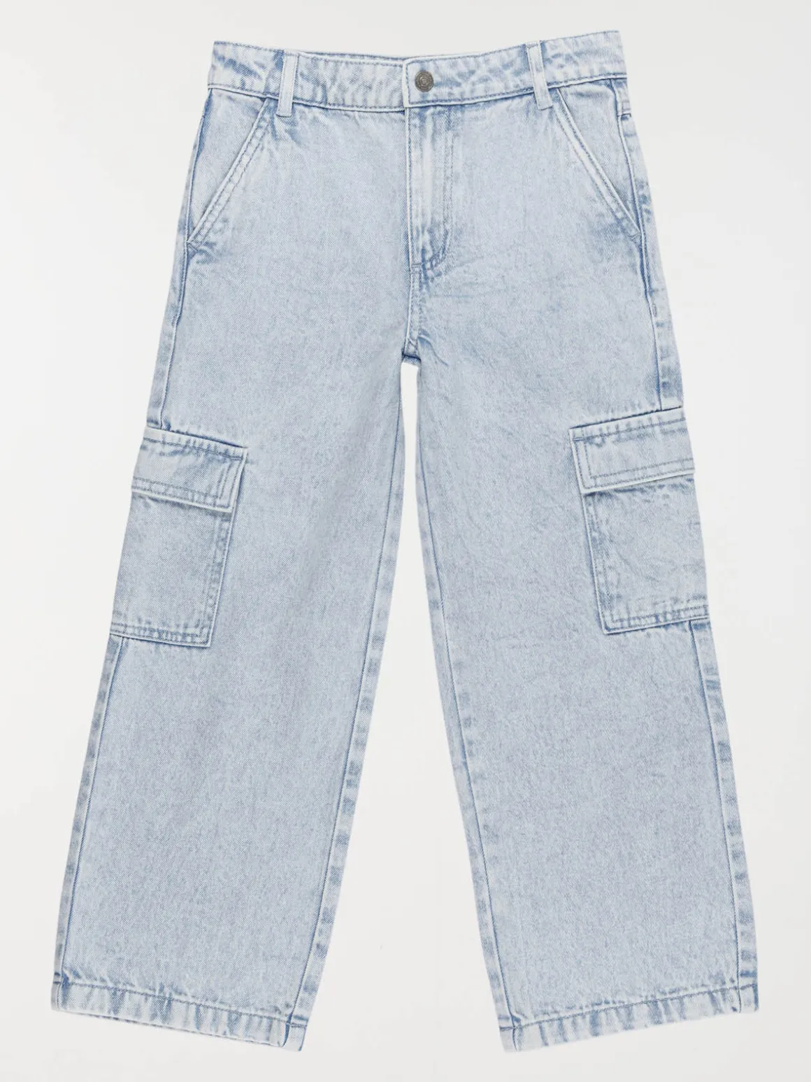 Jean fille wide leg cargo (3-12A)
