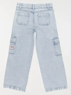 Jean fille wide leg cargo (3-12A)