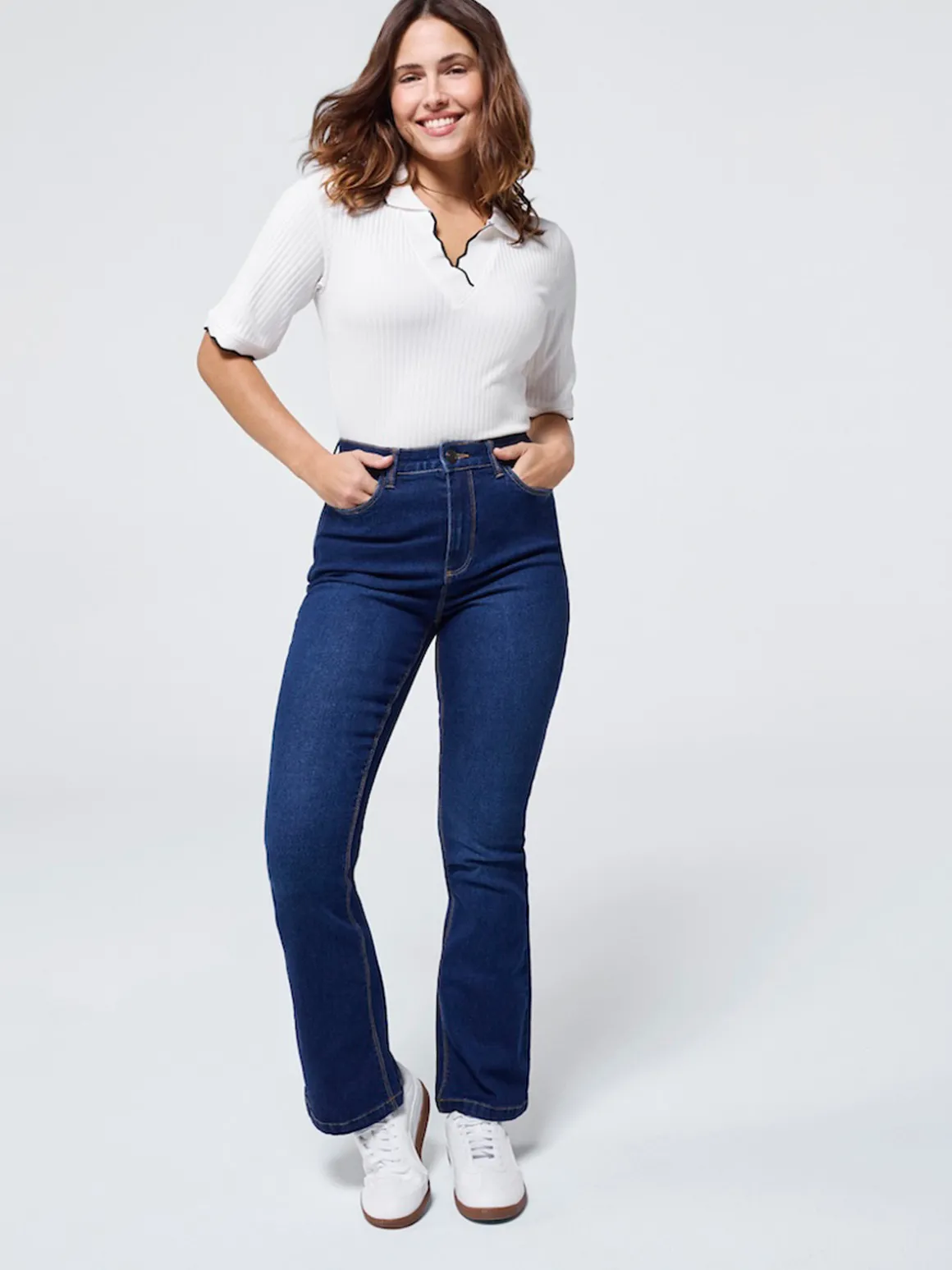 Jean flare brut femme