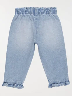 Jean élastiqué volants fille (6-36M)