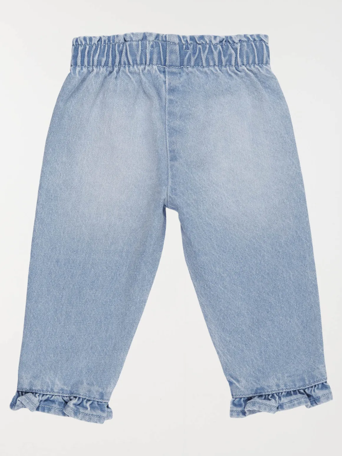 Jean élastiqué volants fille (6-36M)