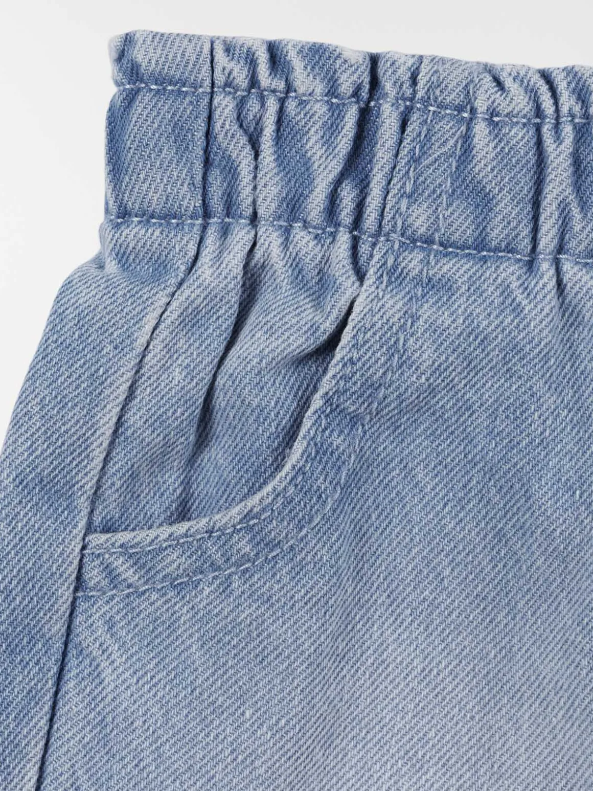 Jean élastiqué volants fille (6-36M)