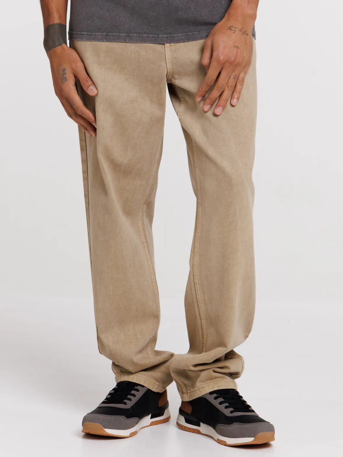 Jean relaxed light camel homme