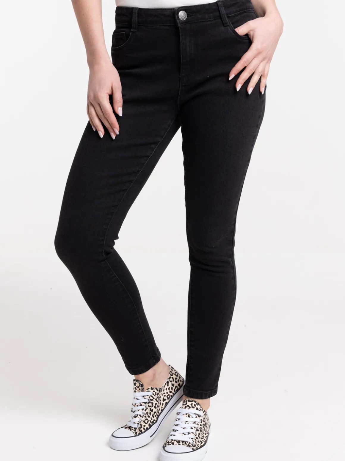 Jean skinny 7/8 noir femme
