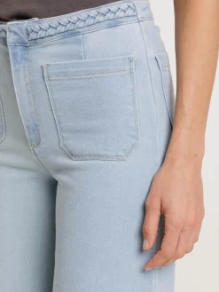 Jean wide leg détail tressé femme