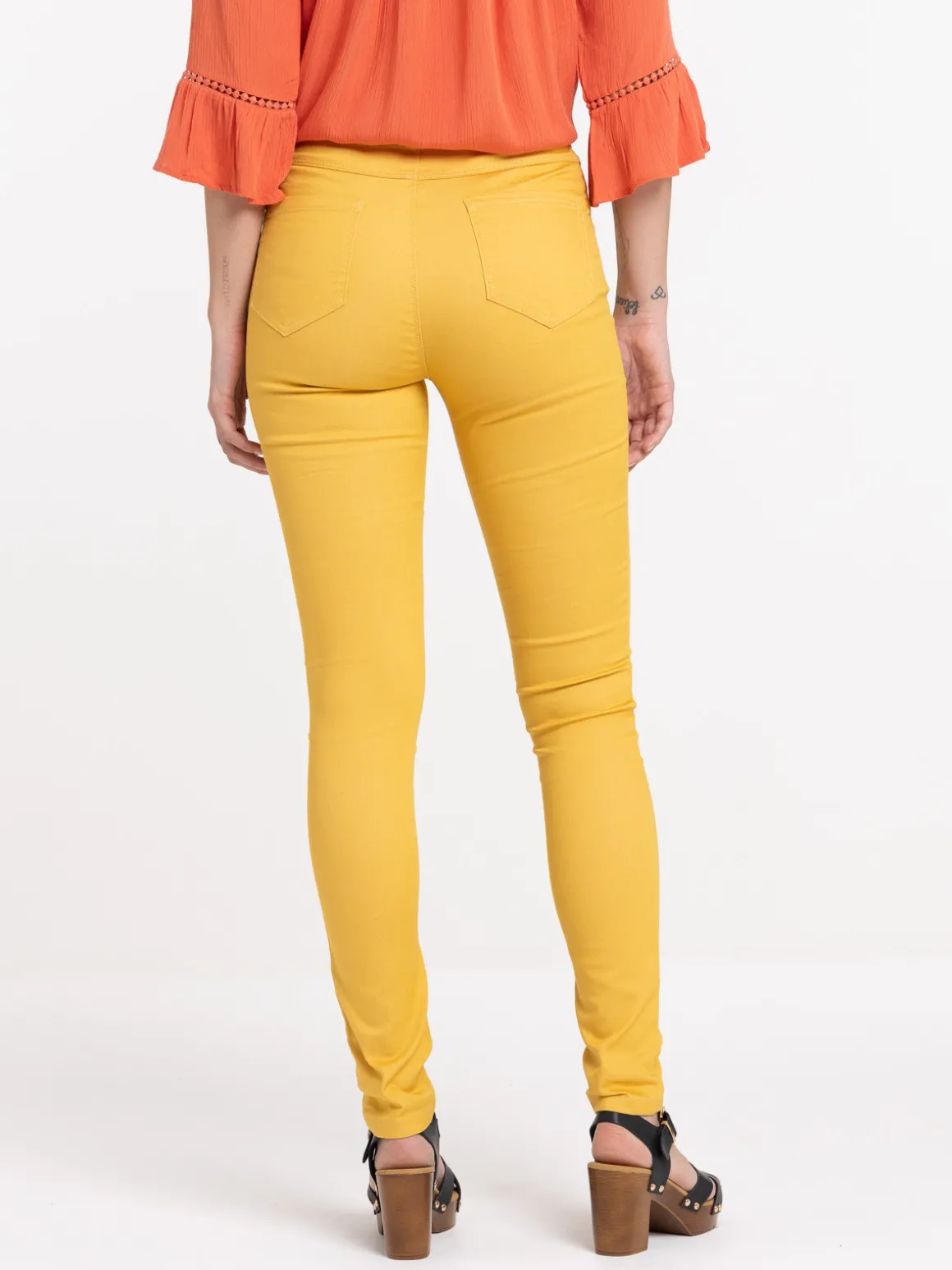 Jegging ocre jaune femme