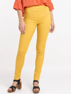 Jegging ocre jaune femme