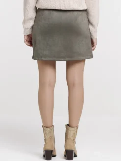 Jupe courte smokey olive femme