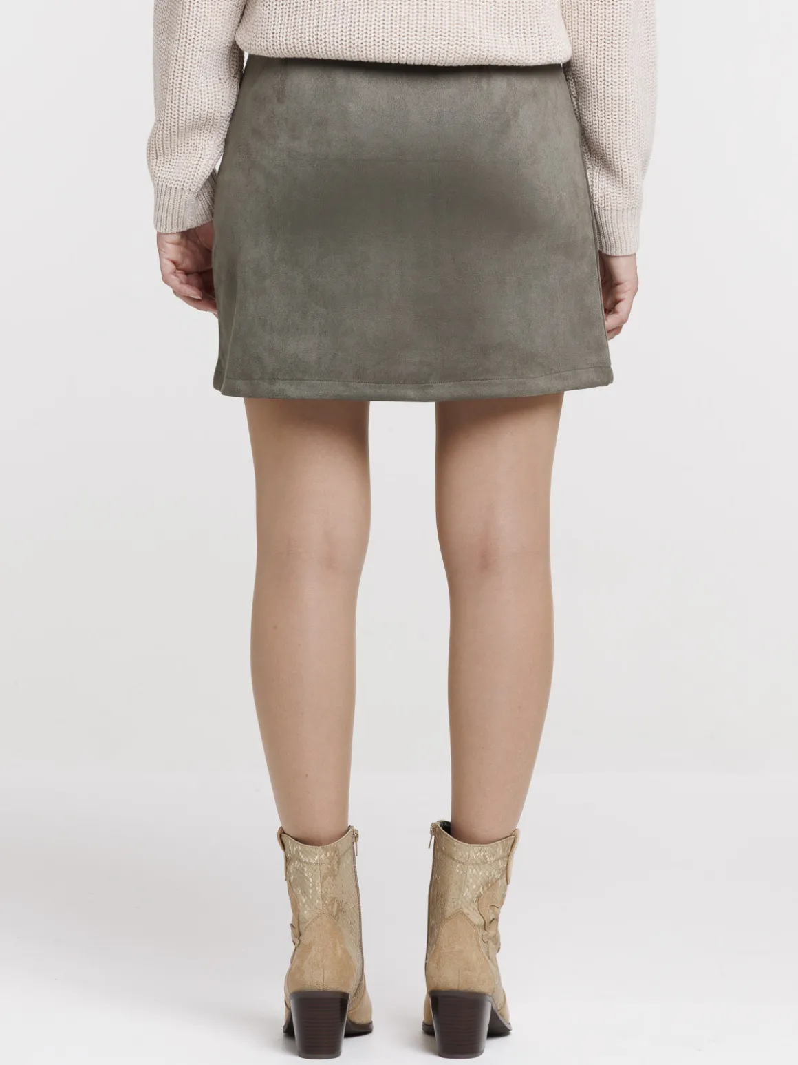 Jupe courte smokey olive femme