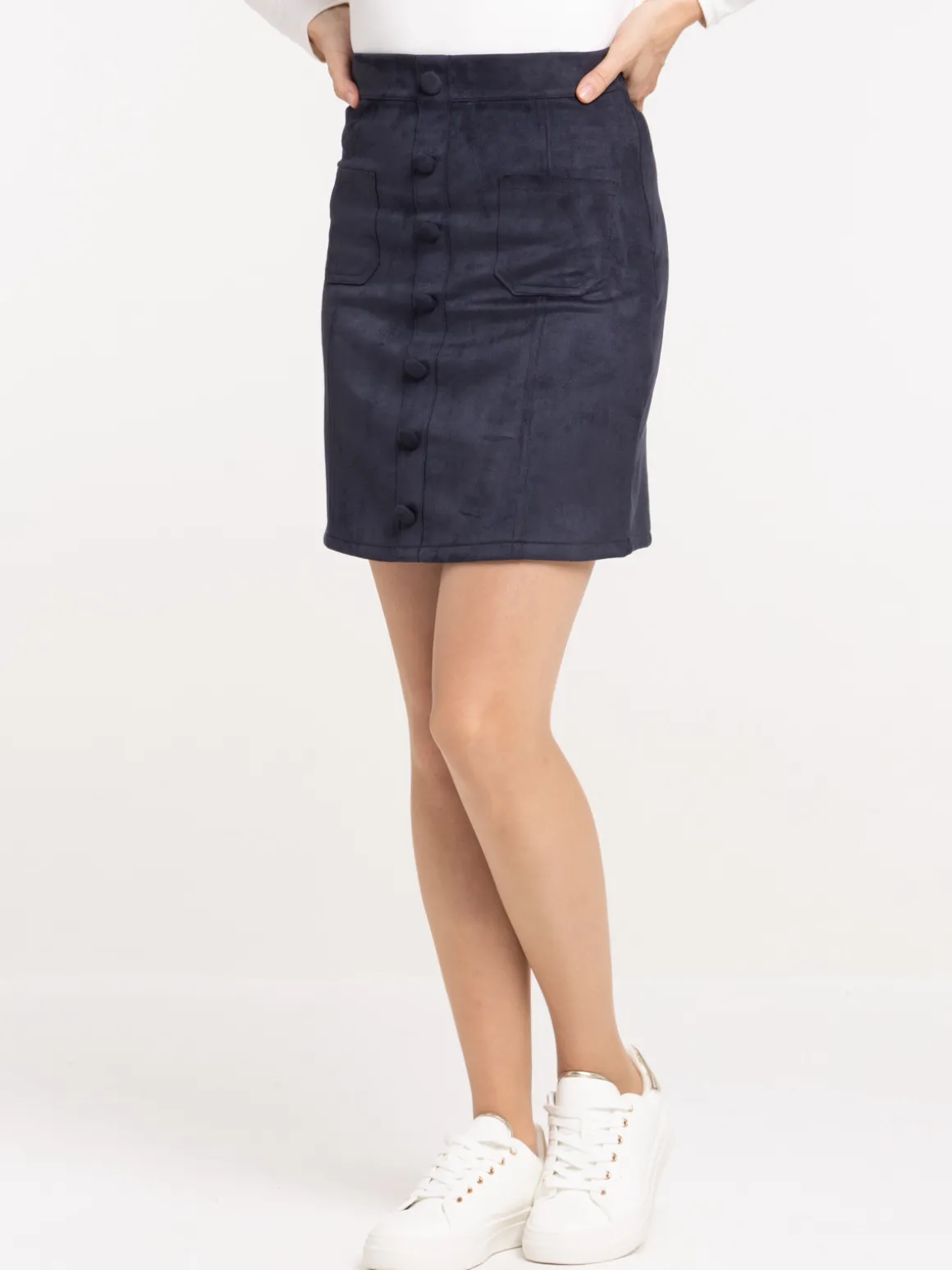 Jupe courte suédine boutons femme