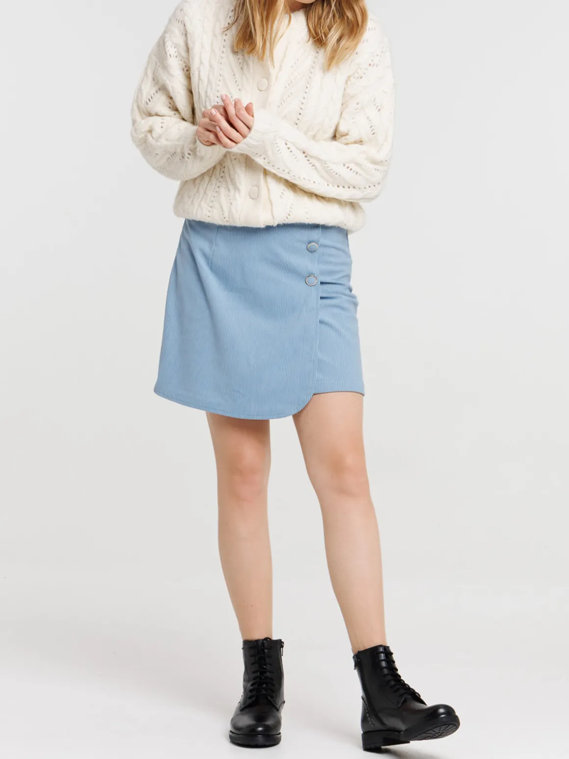 Jupe courte velours femme