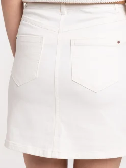 Jupe écru matière twill femme