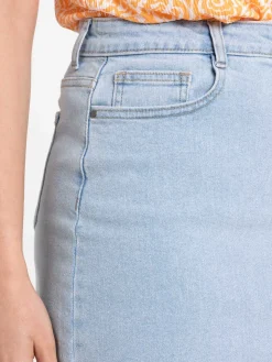 Jupe denim bleached femme