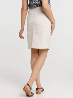 Jupe droite beige femme