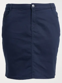 Jupe droite marine grande taille femme