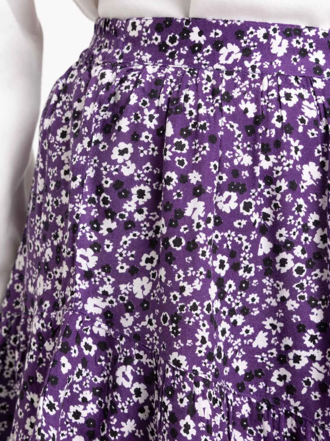 Jupe fleurie ultra violet femme