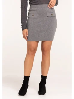 Jupe gris anthracite chiné courte femme
