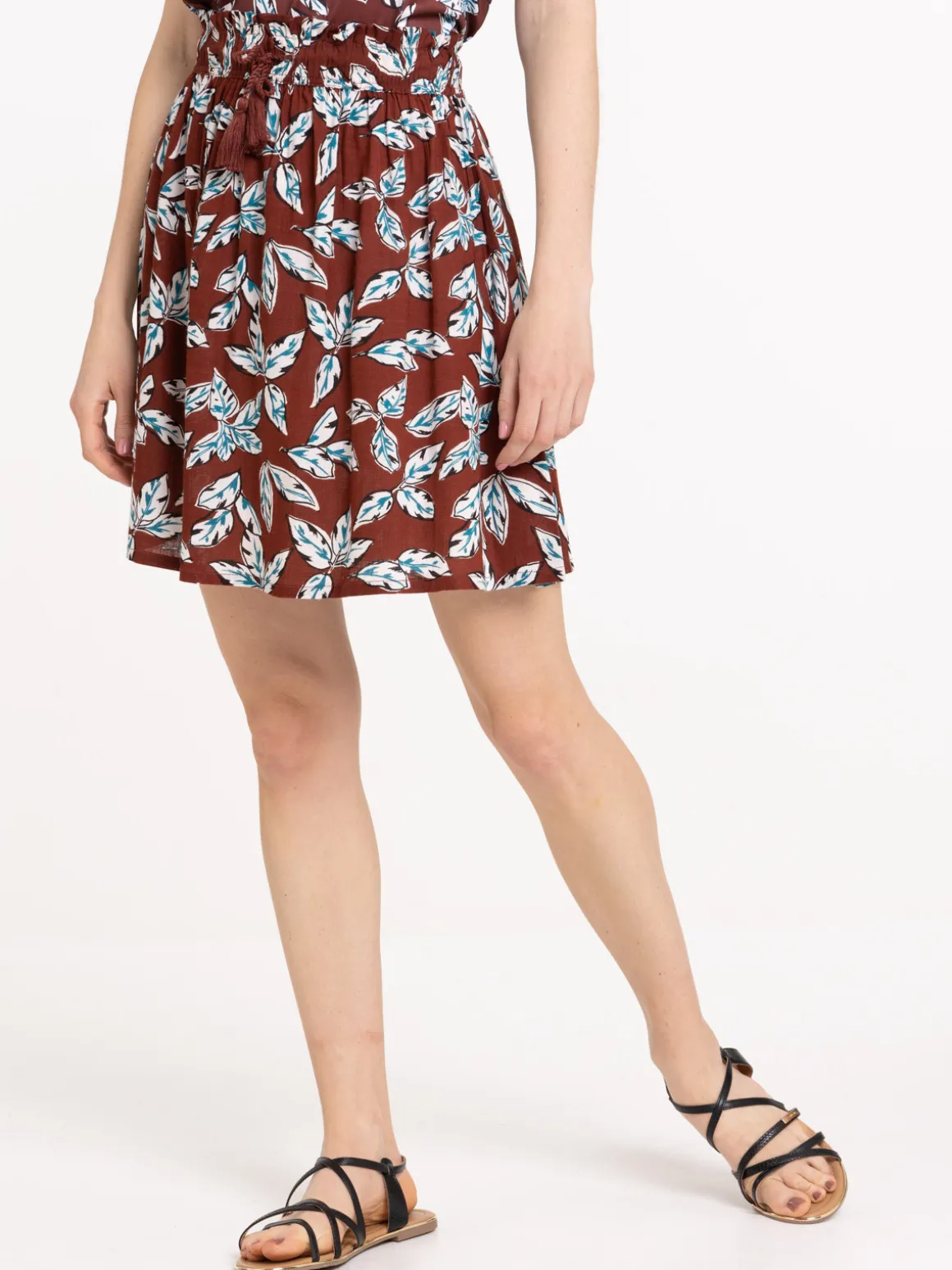 Jupe imprimé tropical femme