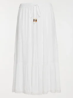 Jupe longue écru grande taille femme