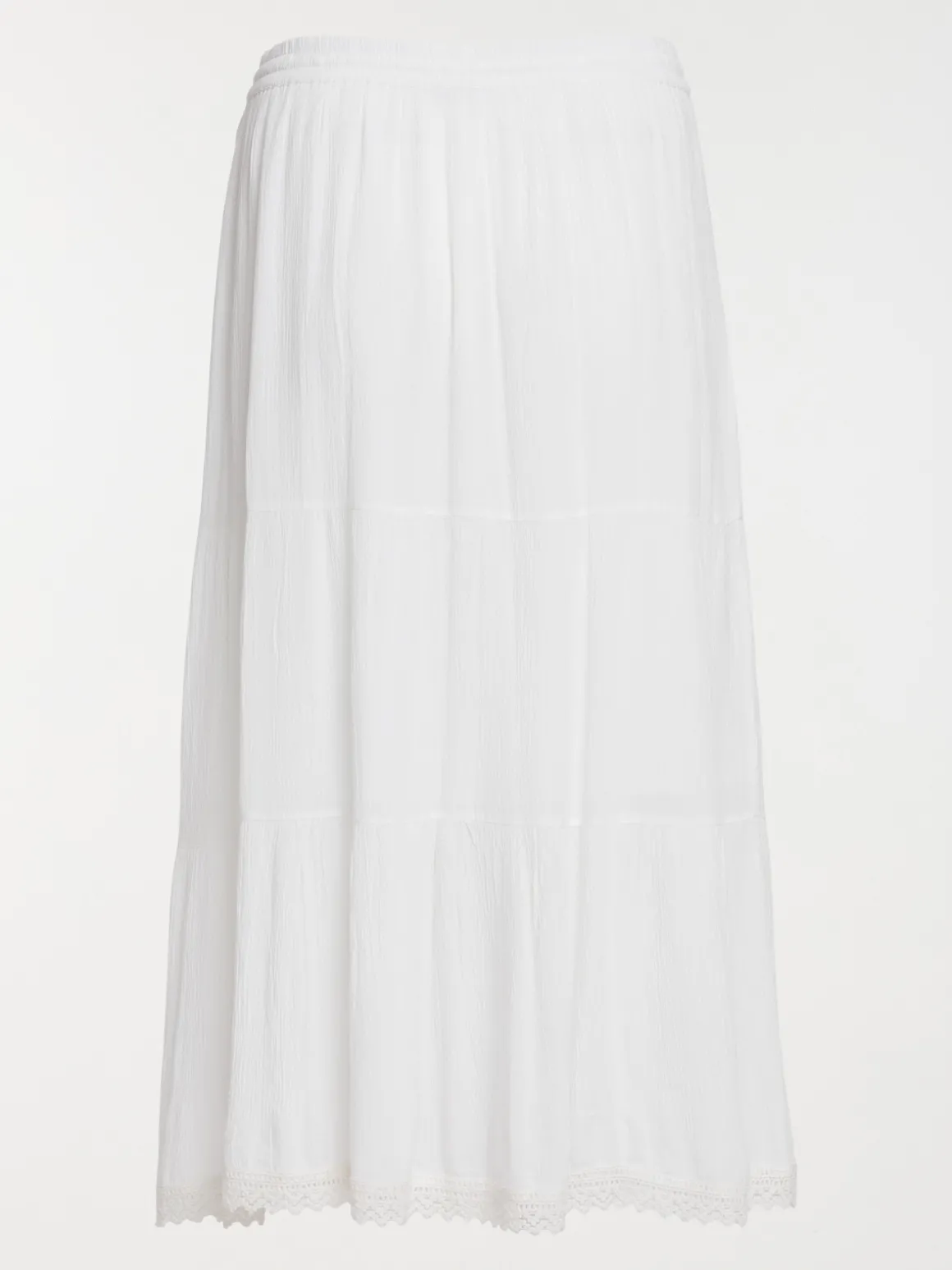 Jupe longue écru grande taille femme