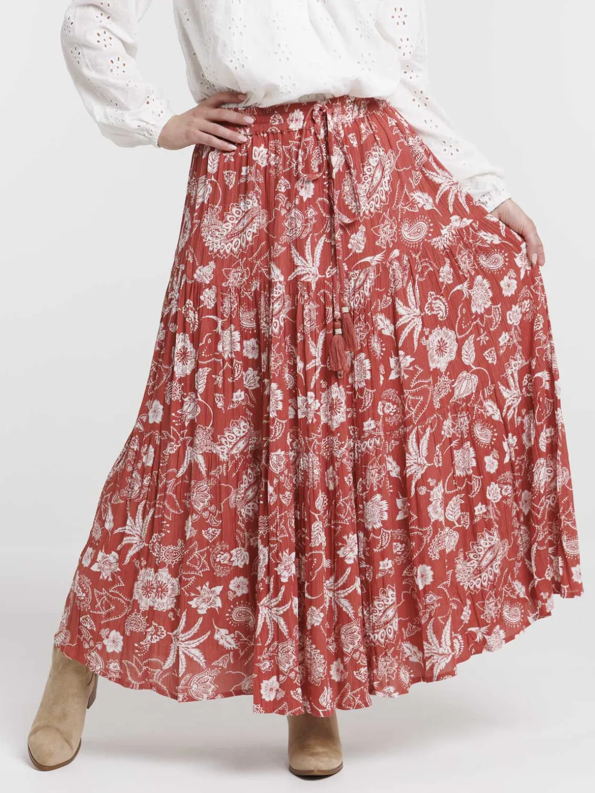 Jupe longue fleurie femme
