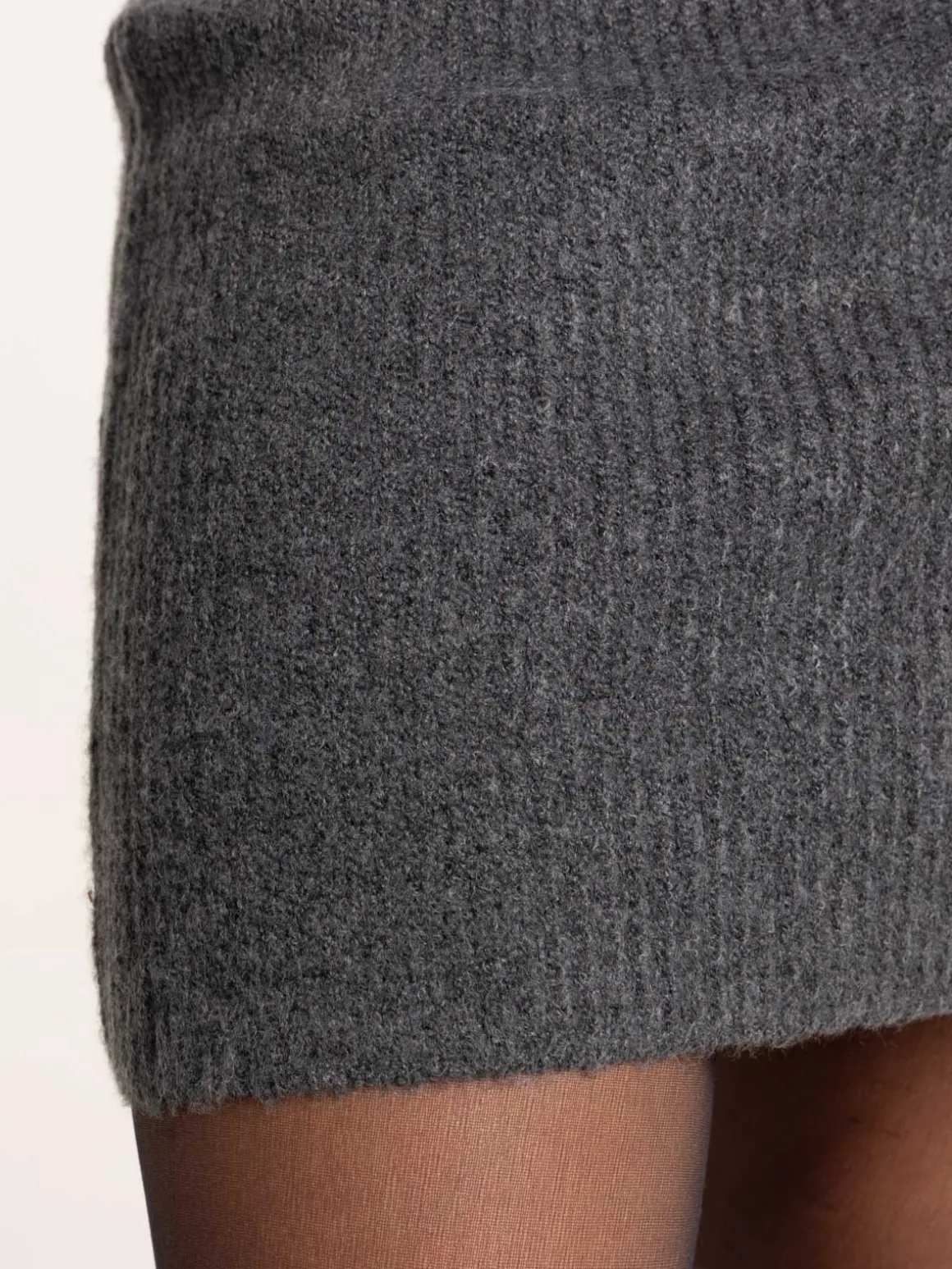 Jupe maille tricot gris anthracite femme