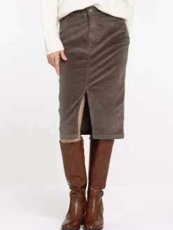 Jupe midi en velours femme