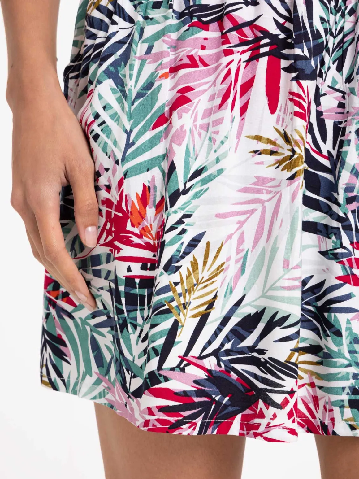 Jupe motif feuillage femme