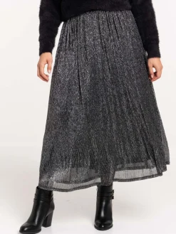 Jupe plissée noire femme