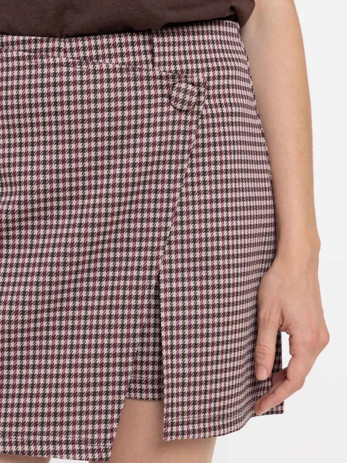 Jupe short pied-de-poule femme
