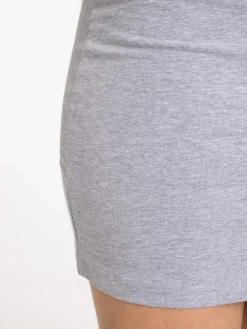 Jupe tube gris chiné femme