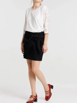 Jupe tweed noire femme