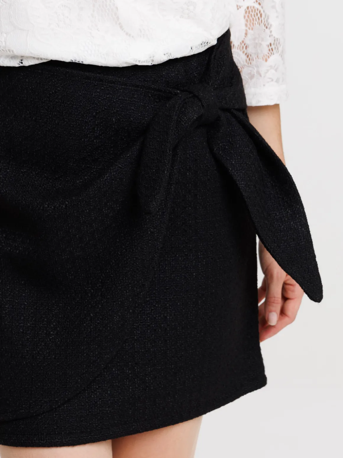 Jupe tweed noire femme