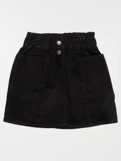 Jupe unie poche noire fille (3-12A)