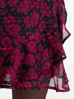Jupe voile courte imprimée femme