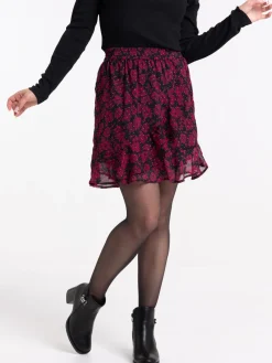 Jupe voile courte imprimée femme