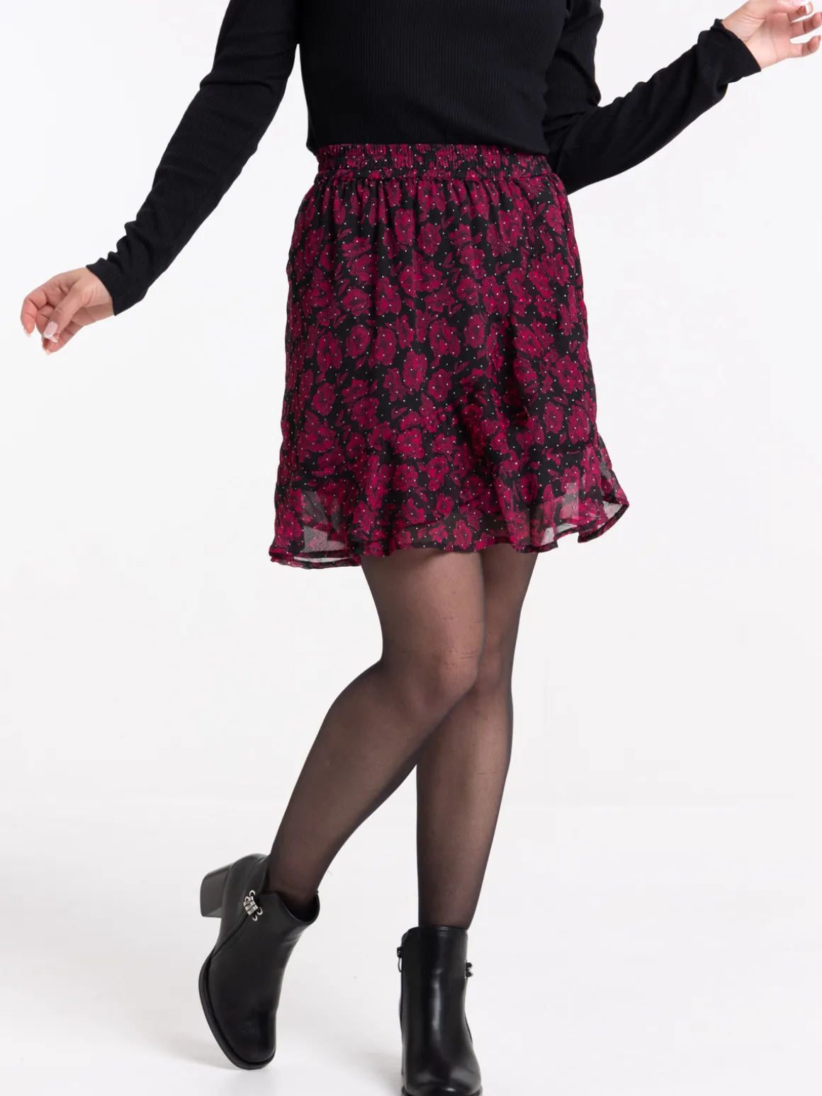 Jupe voile courte imprimée femme