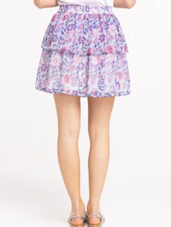 Jupe voile fleurie femme