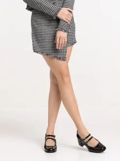 Jupe-short tweed à carreaux femme