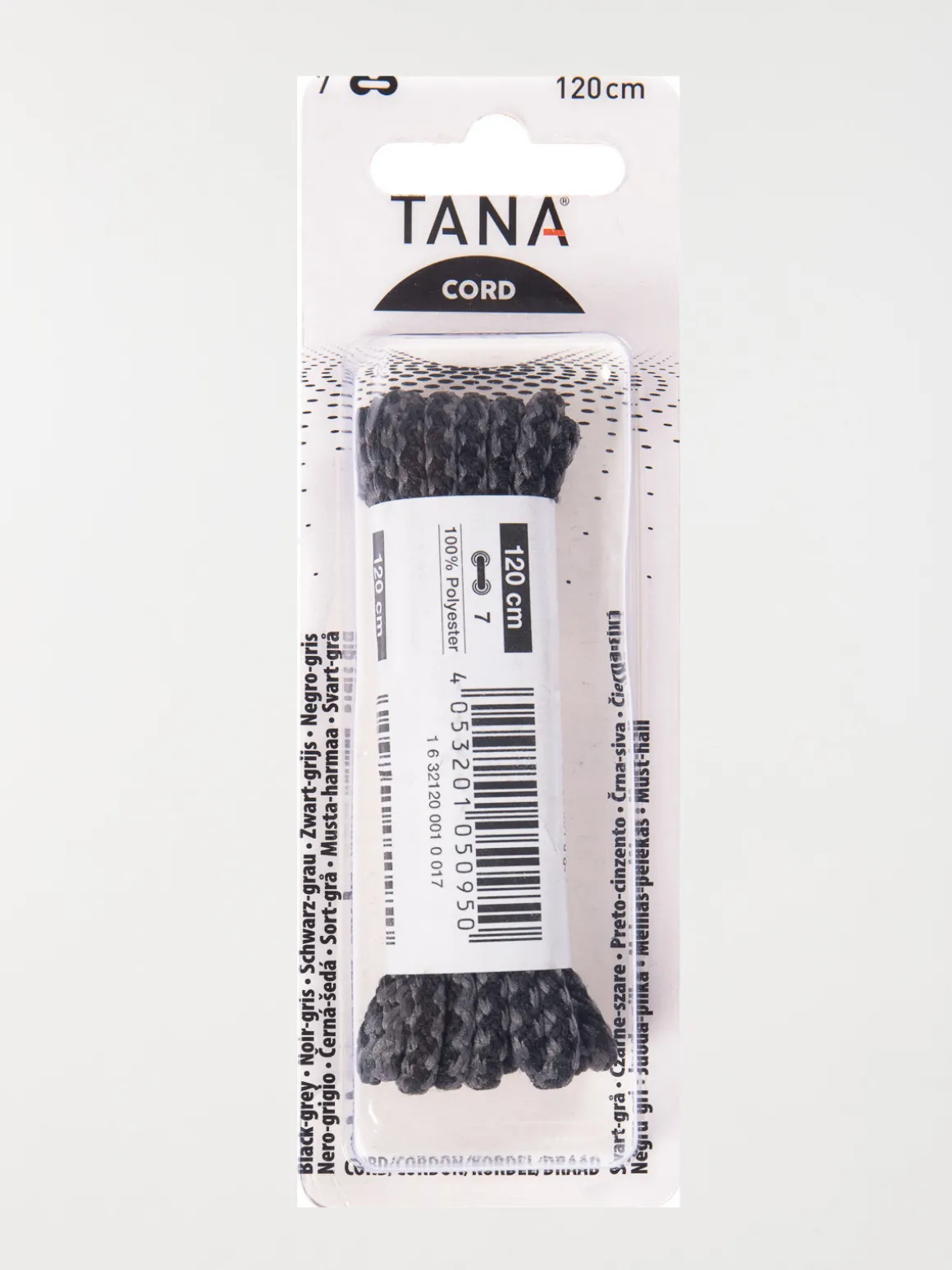 Lacets cordons noir et gris 120 cm