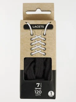 Lacets plats noirs 120 cm 7 oeillets