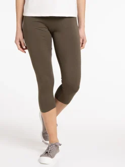 Legging 3/4 kaki femme