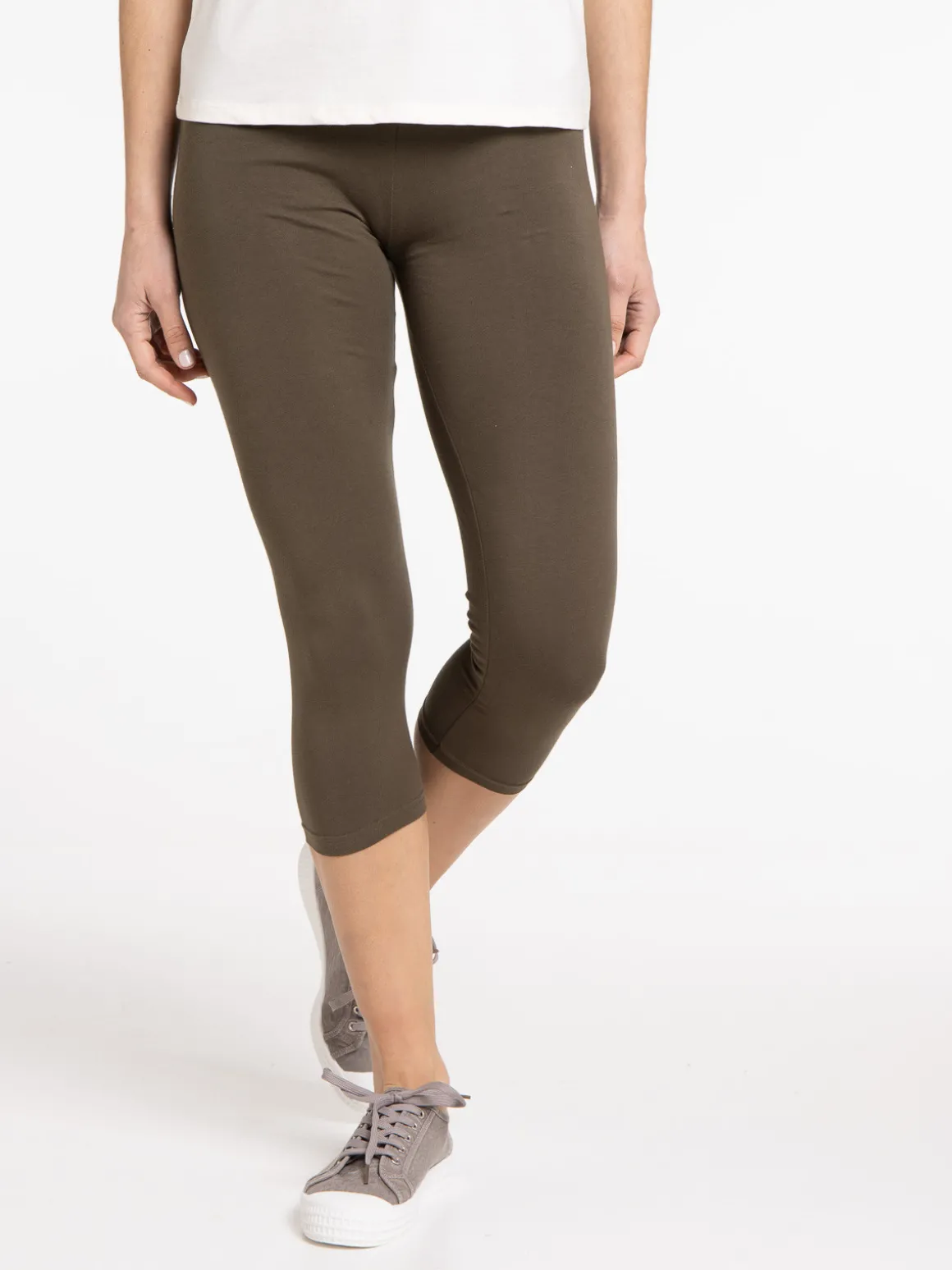 Legging 3/4 kaki femme