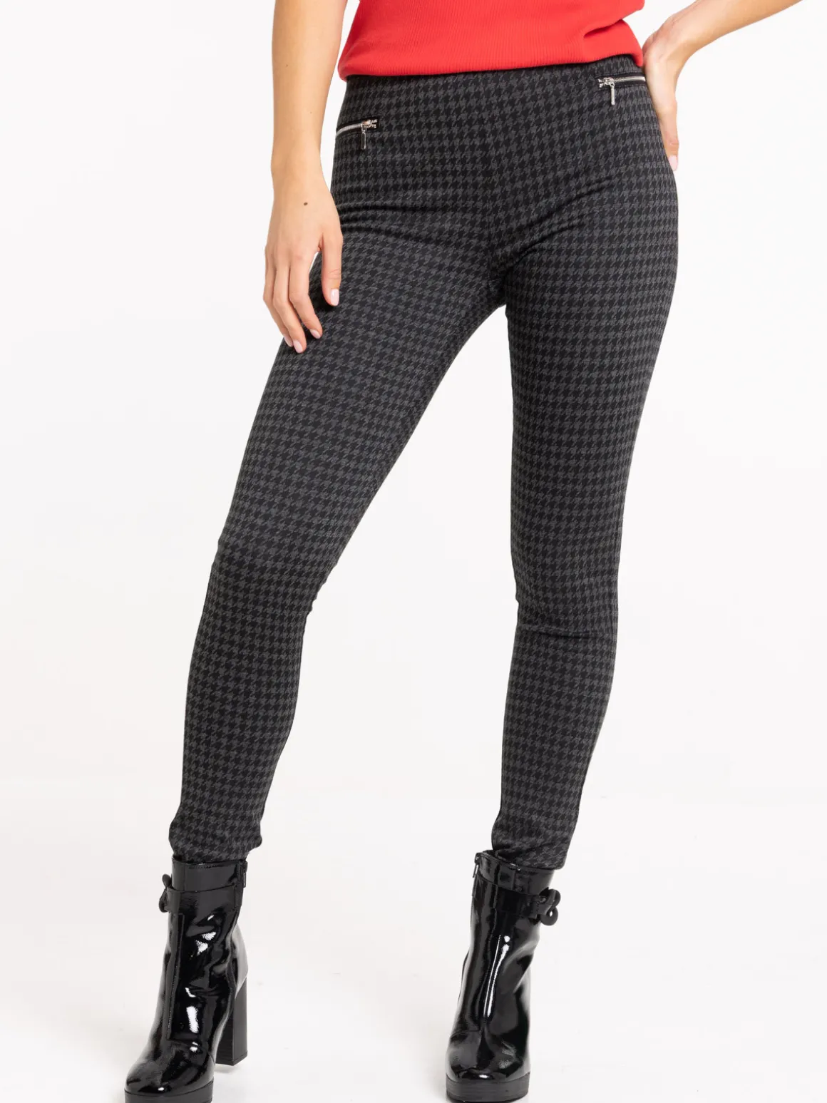 Legging jacquard pied-de-poule femme